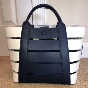 Navy and white Madison West purse